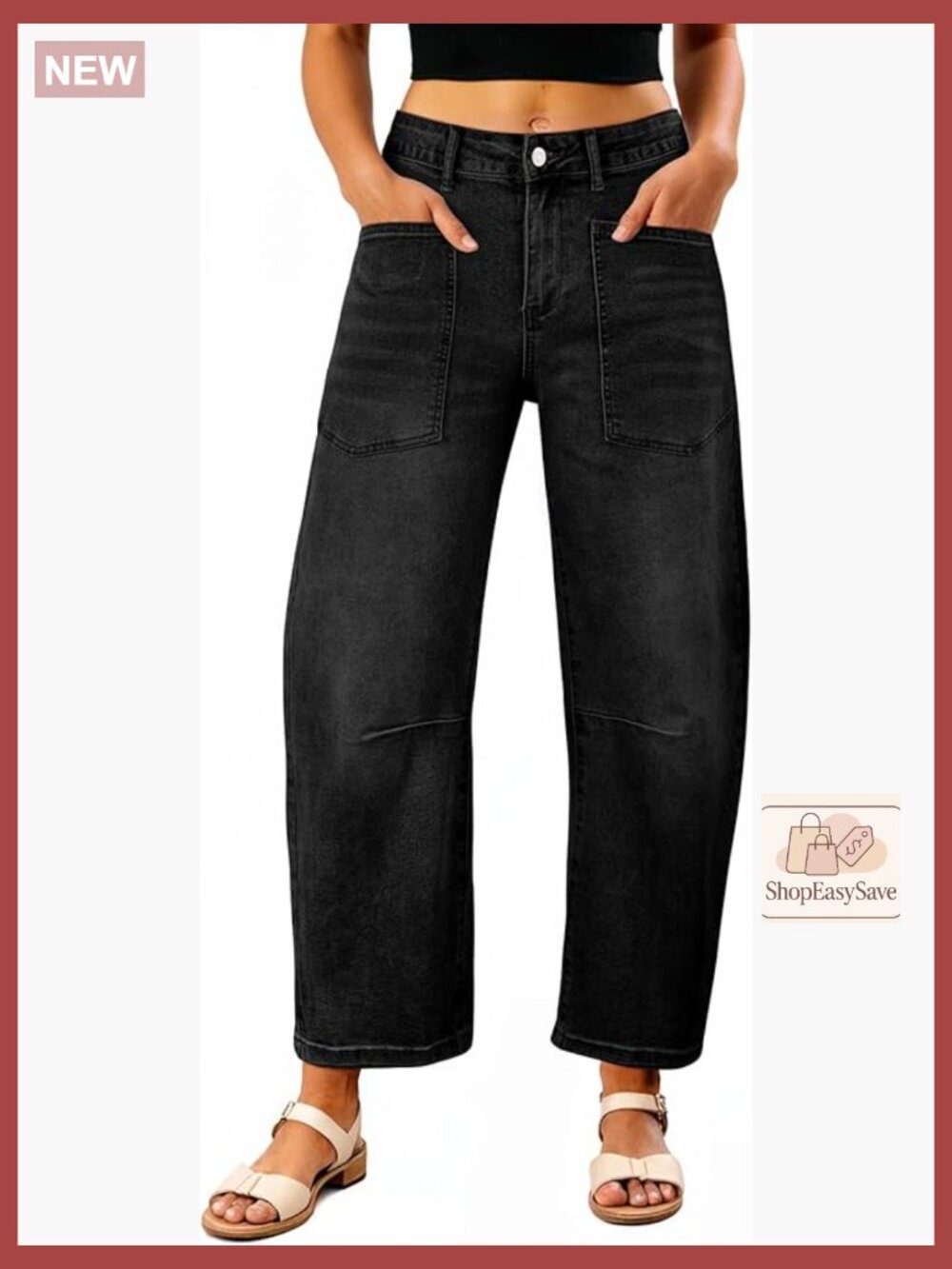 Wide Leg Barrel Jeans High Waisted Baggy Boyfriend Denim Ankle Pants